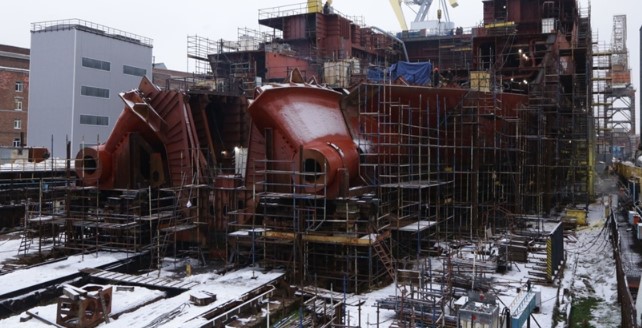 Балтийский завод начал монтаж валопроводов на ледоколе «Чукотка»